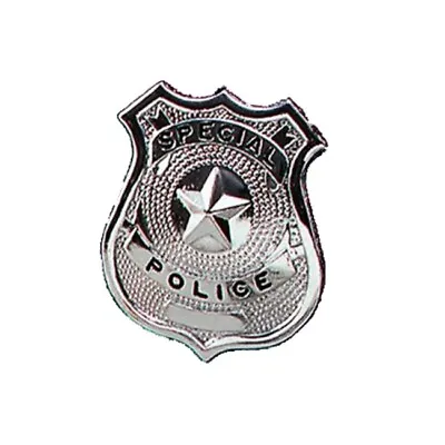 Metal Police Badge Silver Fancy Dress Accessory Fancy Dress Police Officer Prop  • £2.49