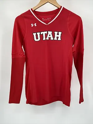 Under Armour Women's Size Small Utah Utes Volleyball Jersey V-Neck #19 Heatgear • $17.09