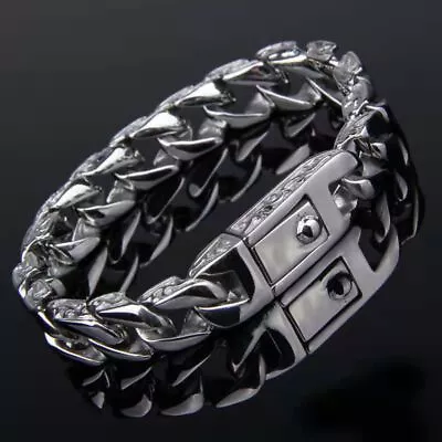 S925 Sterling Silver Bangle Bracelet Chain Popular Vintage Bracelets Mens Gift • $17.59