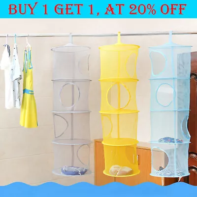 £5.69 • Buy Toys Storage Hanging Bag Basket Soft Teddy Hammock Net Storage 4 Girds Net CZ