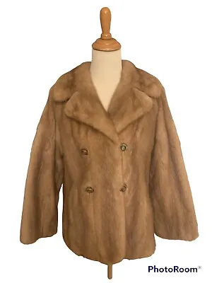 VNTG Beautiful Natural Lunaraine Female Ranch Mink Jacket Coat Size Small VG • $205