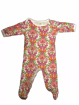 Vera Bradley Floral Pink Orange Footed One Piece Girl 0-3 Months CLASSIC 💕 • $8.88