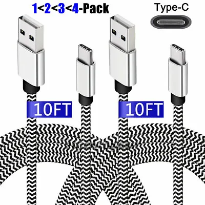 10FT Braided Type C Fast Charging Cable USB-C Fast Charging & Data Sync Cord LOT • $12.99