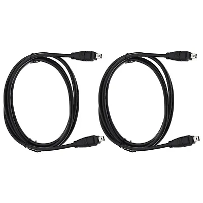 2x USB Male To Firewire IEEE 1394 4 Pin Male ILink Adapter Cable Black 1.8m • £9.95