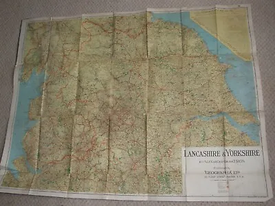 Vintage Geographia Map Of England And Wales Linen Backed Wall Art Decorative Vgc • £9.99