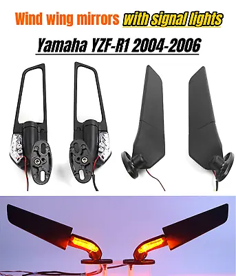 Motorcycle LED Turn Signal Lights Wind Wing Mirrors For Yamaha 2004-2006 YZFR1 • $45.50