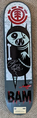 $280 • Buy Signed Bam Margera -Savage Helium 2008 Element Skateboard - Certified COA