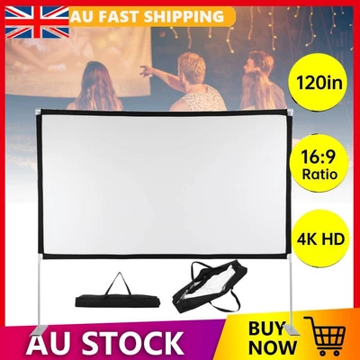 $73.22 • Buy 120in Projector Screen With Stand Outdoor Indoor Movie Projection Cinema 16:9