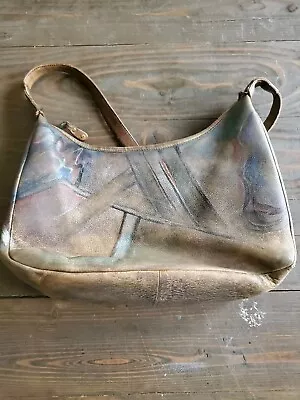 Vintage Jane Yoo Leather Painted Bag • $16