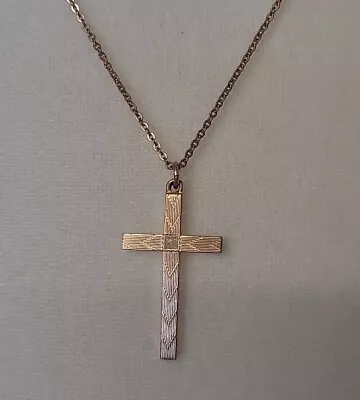 VINTAGE Deco Era 12k GF Cross + 18  Original Chain  • $8.99