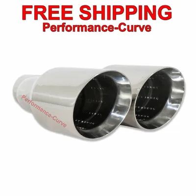 Stainless Steel Exhaust Tip Dual Resonated 3  Inlet - 5  Dual Outlet Diesel • $94.95