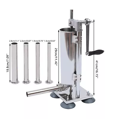 $89 • Buy 3L Sausage Filler Stuffer Meat Machine Stainless Steel Salami Maker Manual Stuff