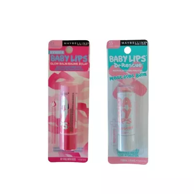 2 Maybelline Dr Rescue Baby Lips Medicated Lip Balm Coral Crave 55+Glow Balm Lip • $12.95