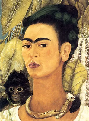 Self Portrait Monkey Frida Kahlo 1938 Fine Art Poster Repro FREE SHIPPING • $22.15