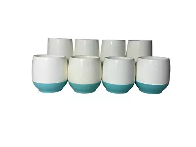 VACRON Cup Set Lot Of 8 Bopp Decker Insulated Cups Turquoise Blue USA 2 Sizes • $25