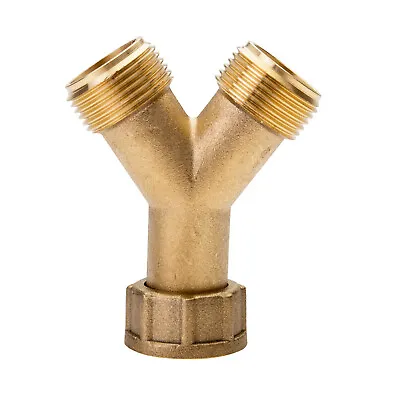 Brass Dishwasher Hose & Tap Y Piece 3/4  Splitter Joiner Connector & Washer • £6.45