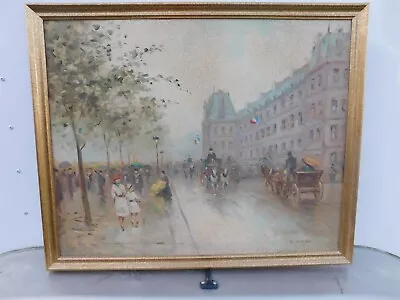Vintage French Paris Street Scene Signed R Maret Oil Painting • $99.99