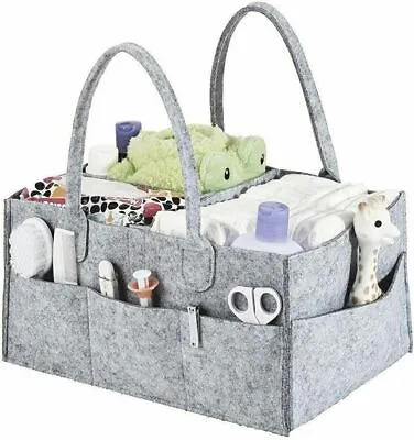 £6.89 • Buy Baby Diaper Caddy Organizer Felt Changing Nappy Kids Storage Carrier Bag Grey UK