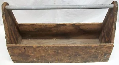 Primitive Wooden Tool Caddy / Box - Repurpose As Towel Bar & Toilet Paper Caddy • $7.50