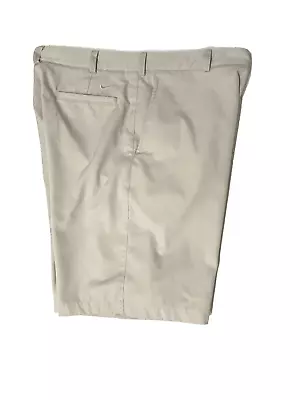 NIKE Golf FitDry Shorts Mens Size 34x9.5 21L Solid Beige Polystr 4 Pokts NEW • $25.97