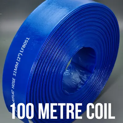 £1.14 • Buy 100 Metres Blue Layflat Hose PVC Flood Drainage Discharge Submersible Water Pump