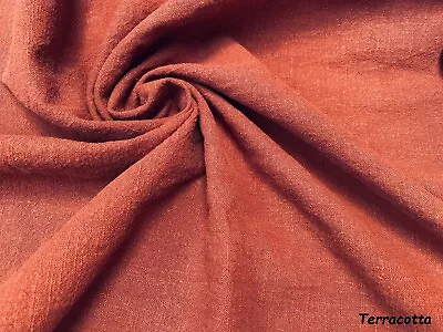 Stone Washed Linen Fabric Soft Material Curtains Dress 140cm Wide - Terracotta • £1.50