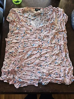 Fit And Flare Challis Button-front Top Size Zero 0 Nice  Cute Sleevless • $6