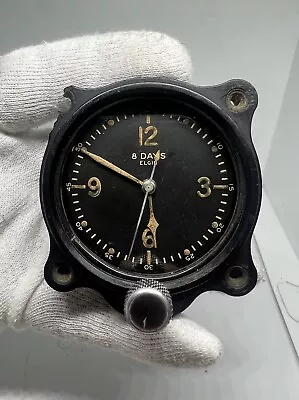 Antique Elgin 8-Days WWII Military Aircraft Clock. E562     Made In USA • $285