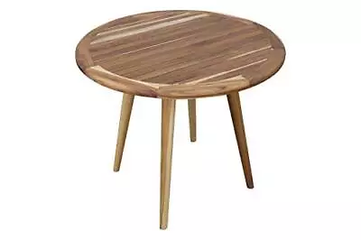 Mid-Century Modern Decor Round Wood Dining Table 36  Wide Natural Teak Modern... • $512.65