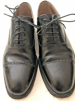 Men's R Martegani Black Capped Toe Shoes 9.5 M • $28.34