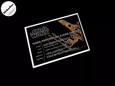 CUSTOM PLAQUE STICKER For X-Wing Xwing 7191 TOYS  MODEL Displays  Etc • $10