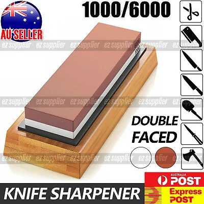 $22.95 • Buy 1000/6000 Whetstone Waterstone Knife Sharpening Water Wet Stone Sharpener HOT