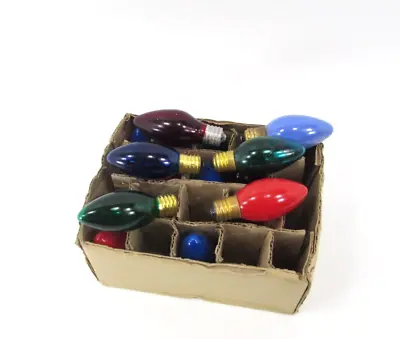 15 Vintage C9 Christmas Light Bulbs Variety Of Colors In Original Box Tested • $14.95