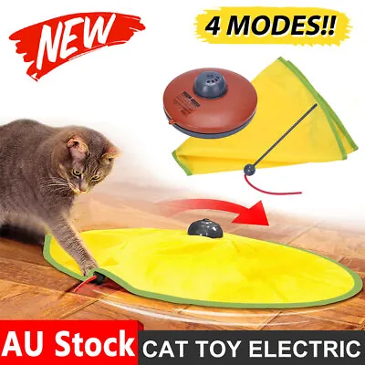 Electric Pet Cat Toys Undercover Fabric Moving Mouse Meow Kitty Interactive Toy • $22.75