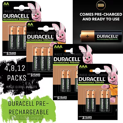 Duracell Rechargeable Batteries AA AAA Ultra/ Plus NiMH Duralock Pre Stay Charge • £8.99