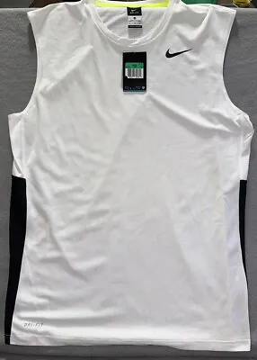 Nike Dri-fit Mens Crossover Sleeveless Athletic Basketball White Size XL • $33