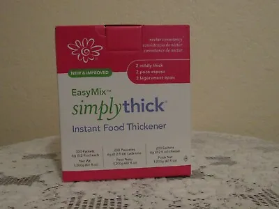 $44.99 • Buy EasyMix SimplyThick Instant Food Thickener, 200 Packets 6g Each, 2 Mildly Thick
