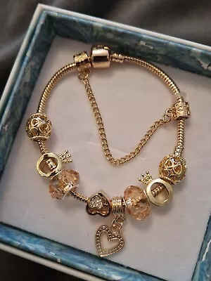£9.20 • Buy 18k Plated Charm Bracelet (Designer Inspired)