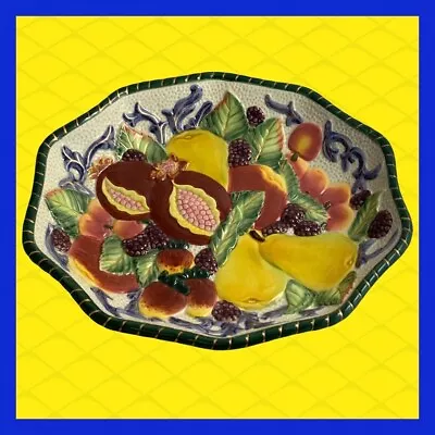 Fitz & Floyd Florentine Majolica Raised Relief Fruit Decorative Porcelain Bowl • $59.82