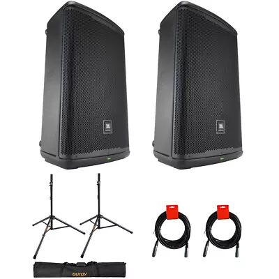 JBL Professional EON715 Powered Speaker 15  (Pair) W/ Stand & Bag + Cable • $1029.99