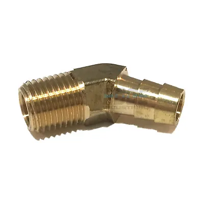 3/8 HOSE BARB X 1/4 MALE NPT Brass ELBOW 45 DEGREE Pipe Fitting Thread Gas Fuel • $1009.93