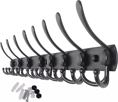 Coat Rack Wall Mounted Long8 Tri Hooks For Hanging30 Inch Hook RackHook Rail • $56.99