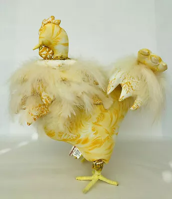 Mark Roberts CHICKEN HEN FIGURE Yellow Feathers  Soft Sculpture NEW Easter • $34.95