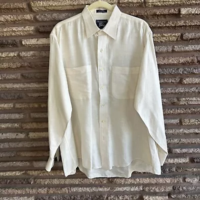 Burberry's Vintage 80s Ivory Cream 100% Cotton Designer Shirt • $39.95