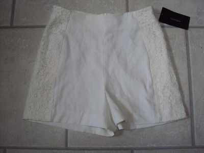 £8.99 • Buy Bnwt Zara Cream Cotton Blend With Lace Detail Shorts, size Medium