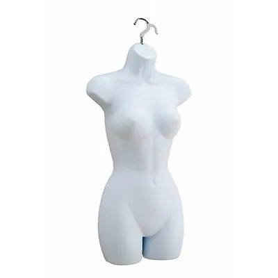 New Female Dress Mannequin Form (Hard Plastic / White) With Hook 12pk • $178.31