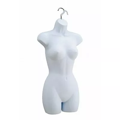 New  Female Dress Mannequin Form Hard Plastic / White With Hook For Hanging 4/PK • $76