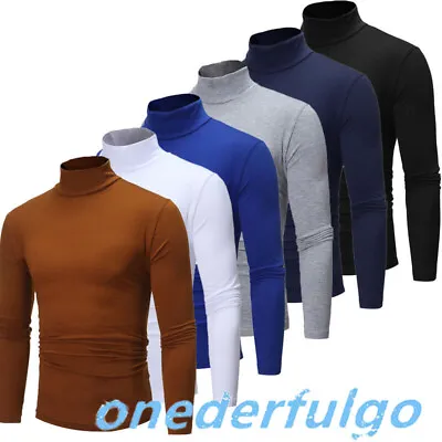 $13.61 • Buy Men's Turtleneck Pullover Long Sleeve Jumper Tops Warm Casual Slim Fit T-Shirt
