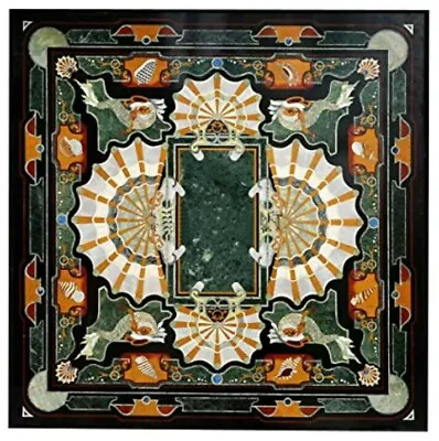 18  Black Marble Table Top Coffee Center Decor Inlay Malachite Antique Mosaic C2 • $489