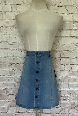 MOSSIMO SUPPLY CO Womens Button Down Blue Denim Jean Skirt Size 16 NEW • $20.30